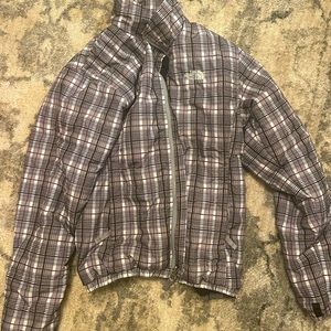 North Face plaid puffer jacket